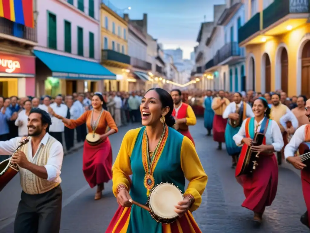 Una vibrante presentación de murga en Montevideo, Uruguay, reflejando la sociedad uruguaya