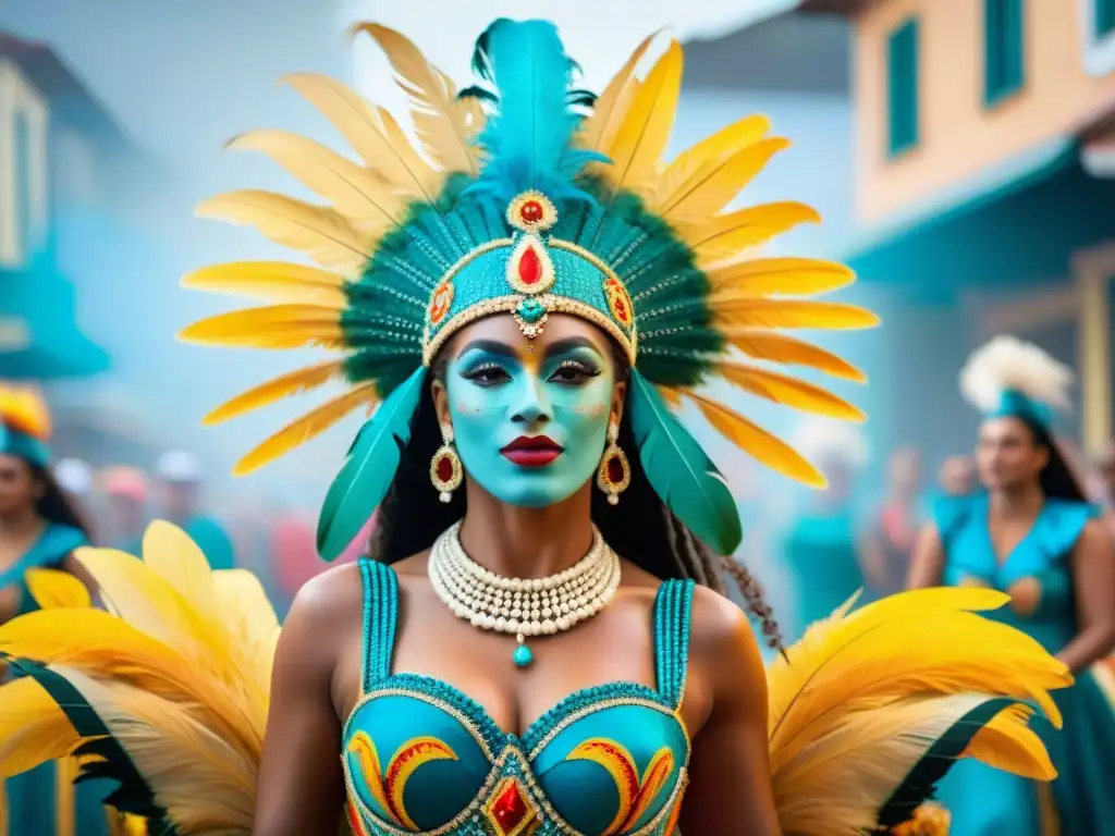 Vibrantes trajes de carnaval en Artigas, Uruguay, expresan alegría y tradición