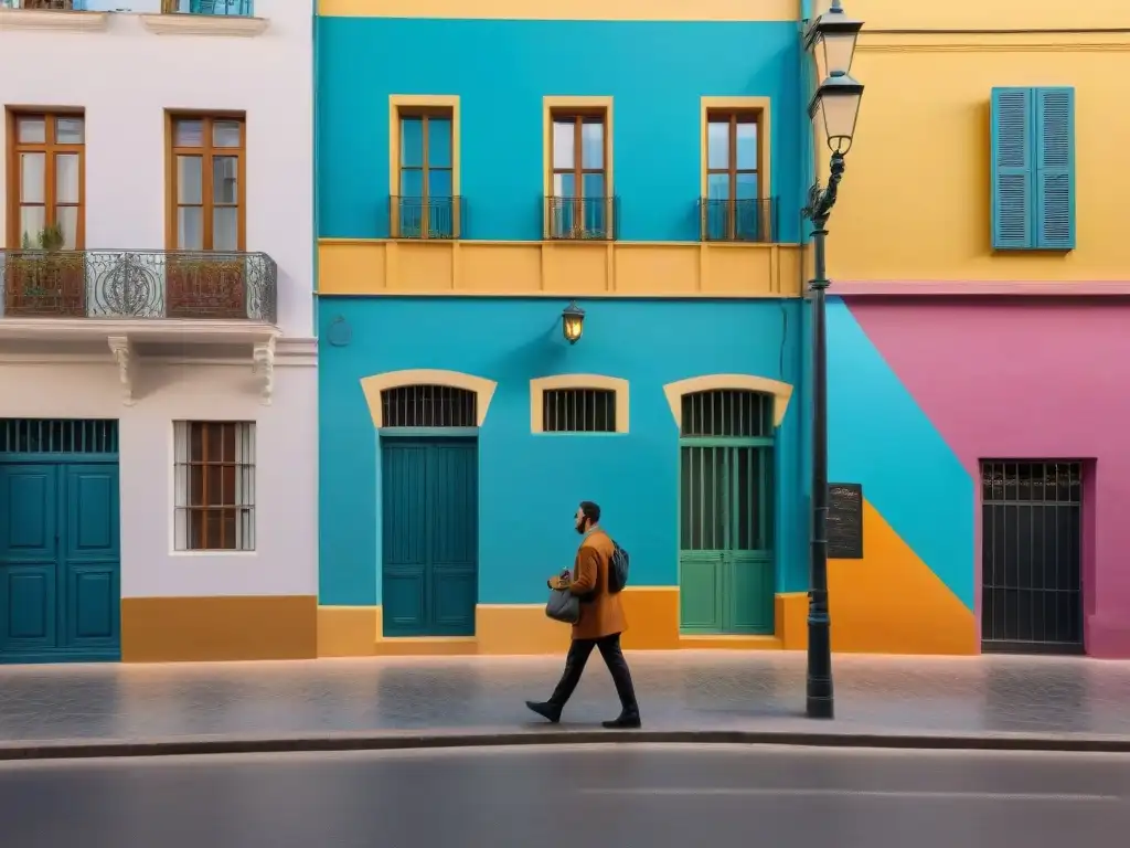 Vida colorida en las calles de Barrio Reus, Montevideo, reflejando la diversidad cultural y artística de Uruguay