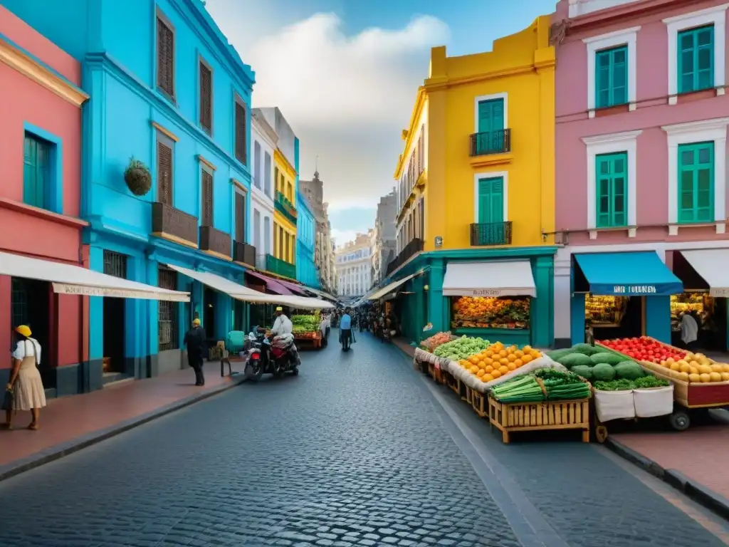 Explora la vida urbana en Montevideo, Uruguay, con esta vibrante fotografía de viaje en Uruguay