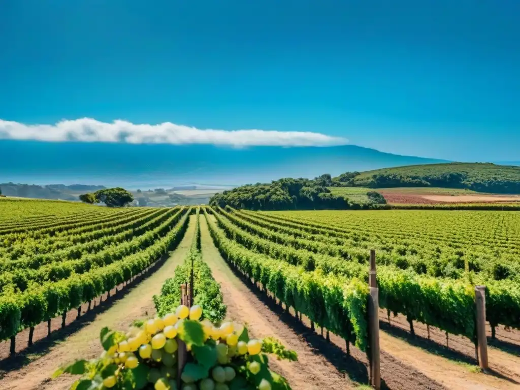 Viñedo verde en Uruguay con bodegas ecofriendly, turismo sustentable y paisajes hermosos