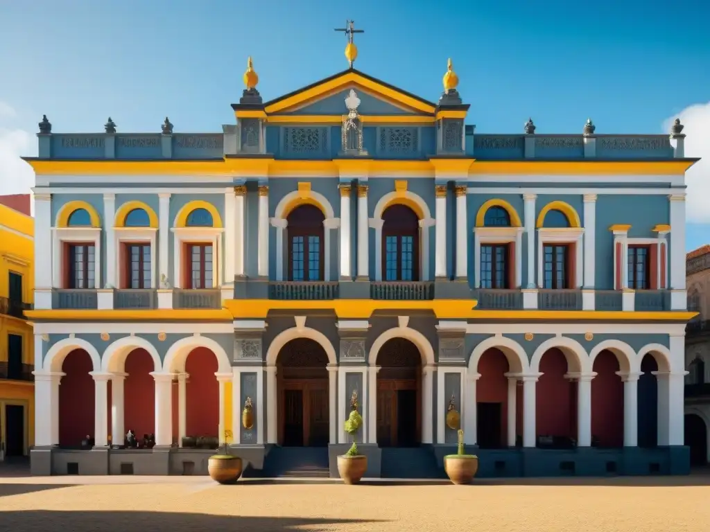 Visitantes explorando la majestuosa fachada del Museo Casa Vilamajó en Uruguay, historia y cultura se fusionan