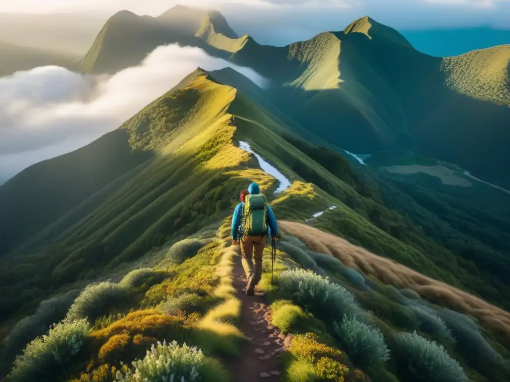 Vista épica de la majestuosa cordillera Tres Cerros en Uruguay, ideal para las mejores rutas de trekking en Uruguay