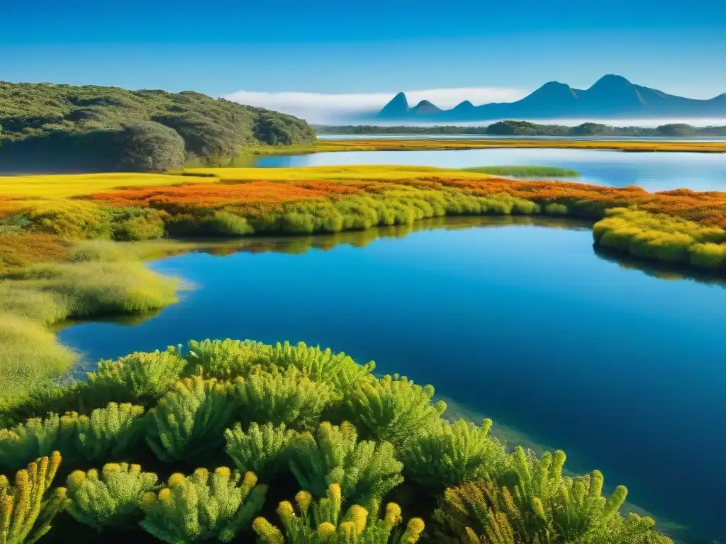 Una vista prístina de la Laguna Garzón en Uruguay, resaltando la importancia de los ecosistemas acuáticos