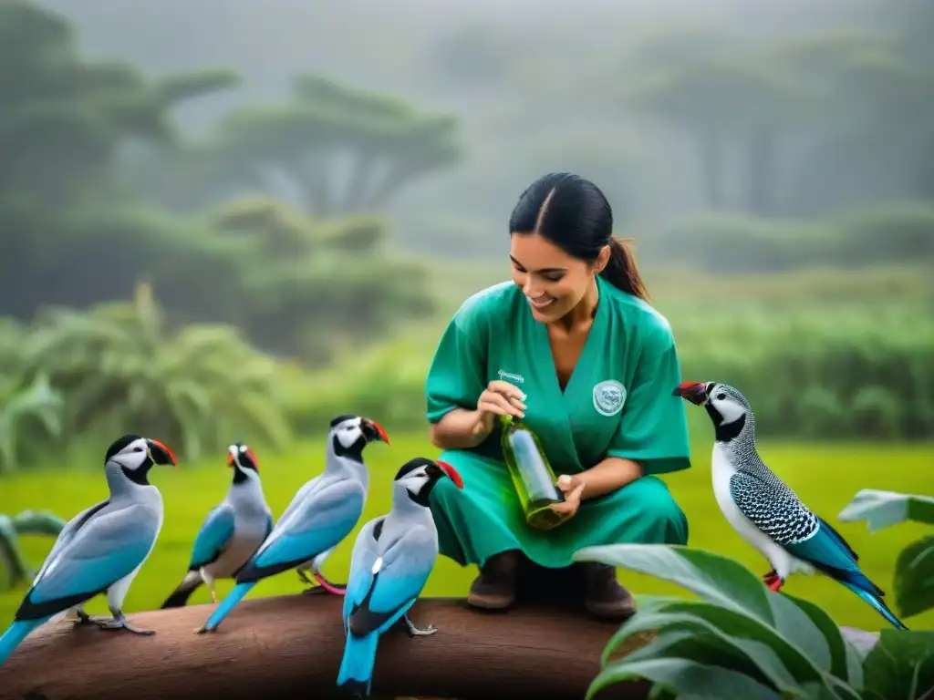 Voluntarios en acción cuidando fauna en Uruguay