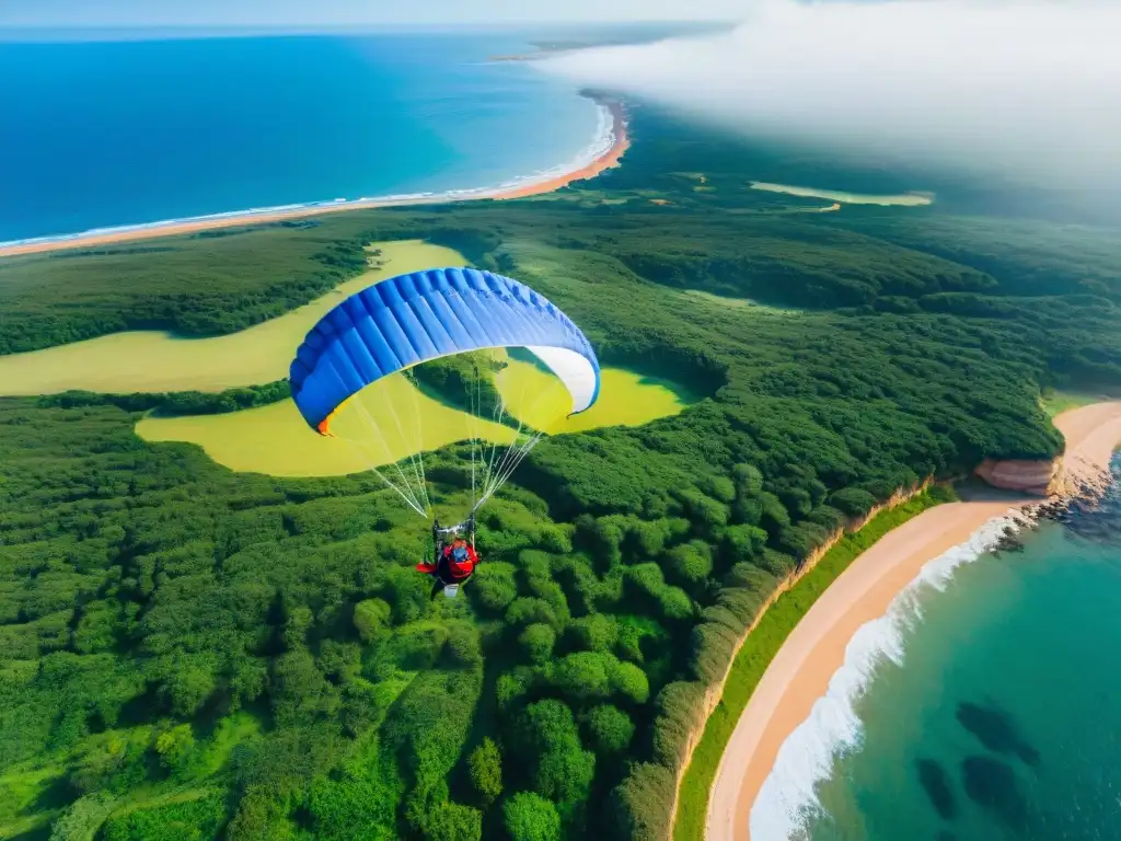 Vuelo en parapente sobre Punta Ballena, Uruguay