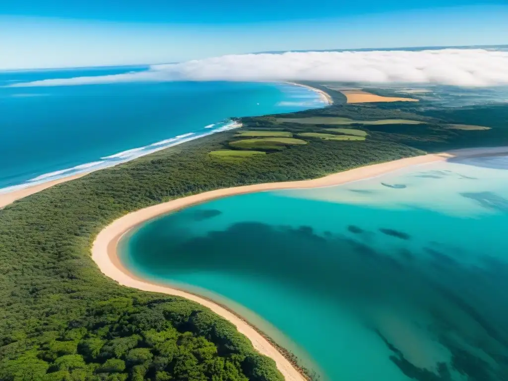 Vuelo privado sobre la costa de Uruguay: avioneta sobrevuela playas doradas y aguas turquesas del Atlántico